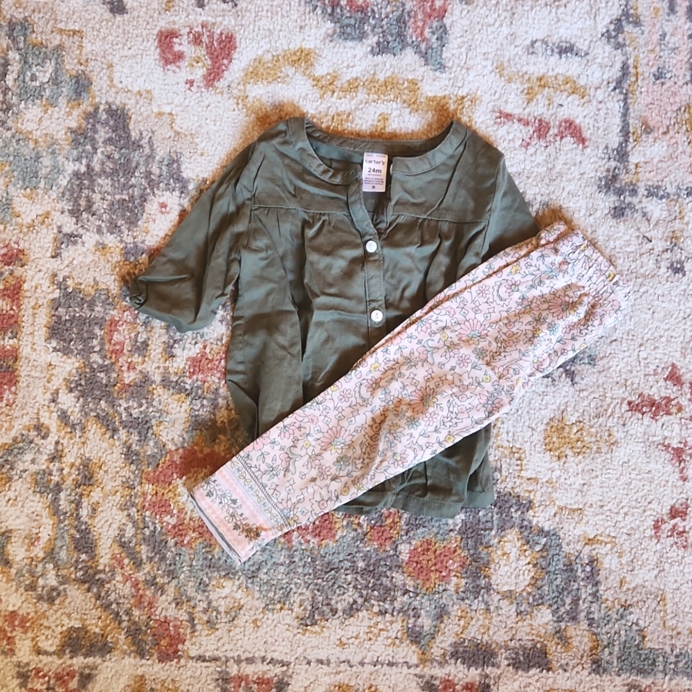CARTER'S tunic set with tights size 24m